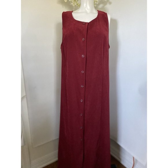 Casual Corner Annex Woman Size X Burgundy‎ Red Maxi Dress Sueded Sleeveless NWT - Picture 1 of 12